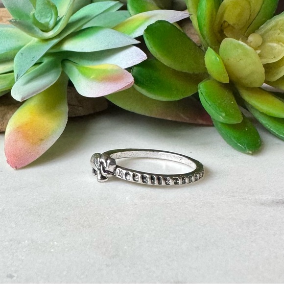 Tiny Gypsy Silver Elephant Minimalist Boho Ring 8 - Picture 6 of 9